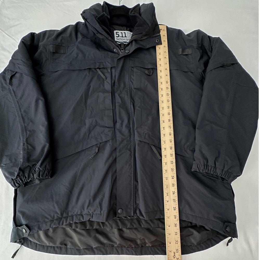 5.11 Tactical Mens Jacket 2XL 3 in 1 Parka 48001 Navy Weatherproof Heavy Duty - Picture 12 of 15